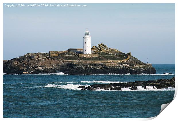   Godrevy Lighthouse Print by Diane Griffiths