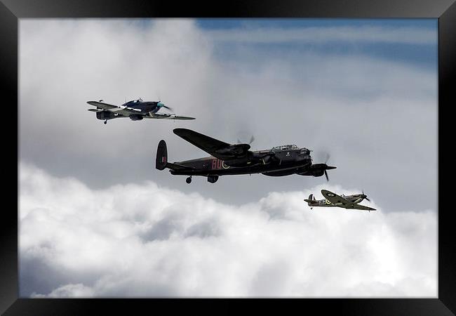 Lancaster Spitfire and Hurricane Framed Print by J Biggadike