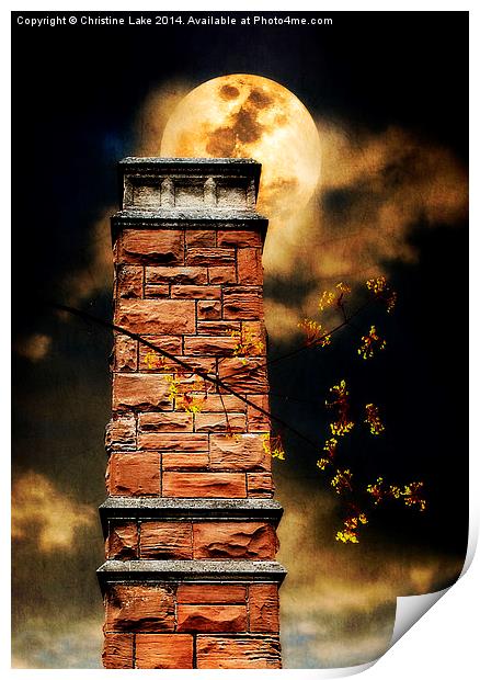 Tower By Moonlight  Print by Christine Lake