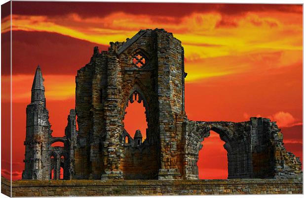  Whitby Abbey `Glows` Canvas Print by Rob Lester