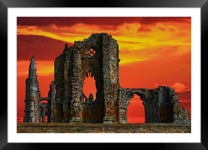  Whitby Abbey `Glows` Framed Mounted Print by Rob Lester