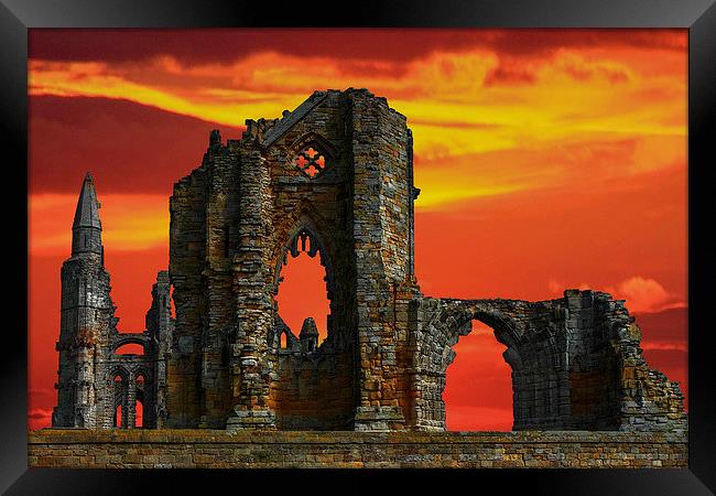  Whitby Abbey `Glows` Framed Print by Rob Lester