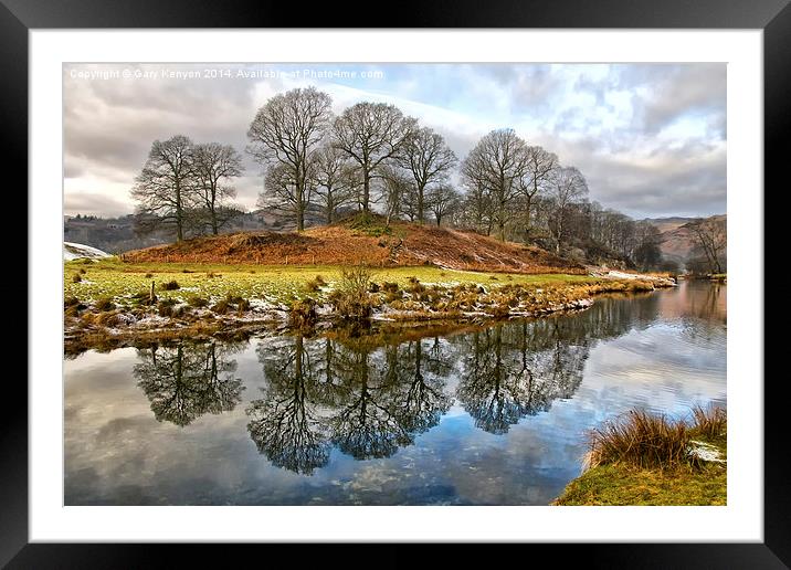  River Brathay Reflections Framed Mounted Print by Gary Kenyon