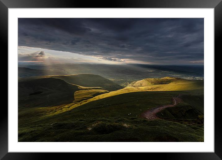  Under a cloud on Pen-y-fan Framed Mounted Print by Leighton Collins