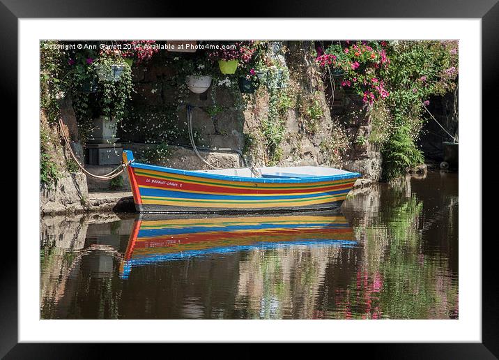 Boat on the River Trieux in Pontrieux France Framed Mounted Print by Ann Garrett
