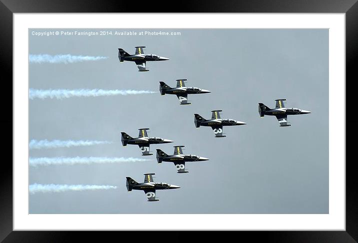 Breitling Display Team Over The Skies Of The UK Framed Mounted Print by Peter Farrington