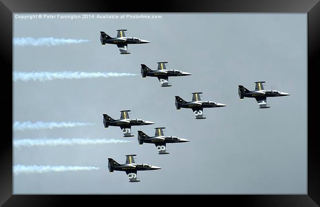 Breitling Display Team Over The Skies Of The UK Framed Print by Peter Farrington