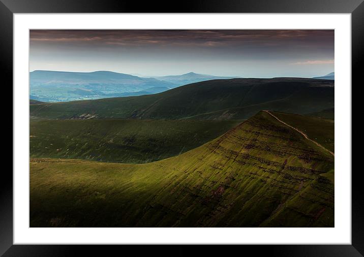  Brecon Beacon mountains Framed Mounted Print by Leighton Collins