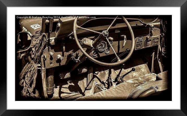  WW2 Jeep Framed Mounted Print by Graham Beerling