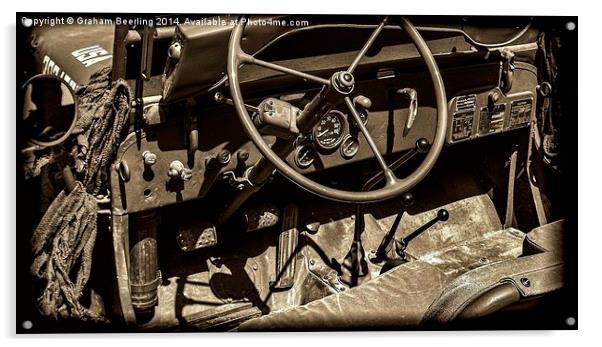  WW2 Jeep Acrylic by Graham Beerling