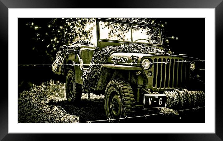  WW2 Jeep Framed Mounted Print by Graham Beerling