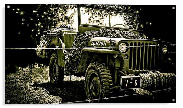  WW2 Jeep Acrylic by Graham Beerling