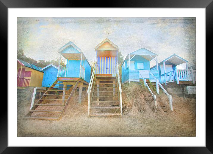  Wells-Next-The-Sea Beach Huts Framed Mounted Print by Mike Sherman Photog