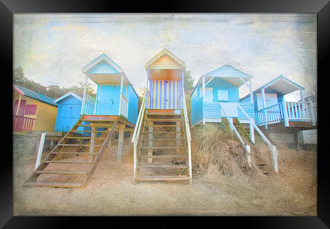  Wells-Next-The-Sea Beach Huts Framed Print by Mike Sherman Photog