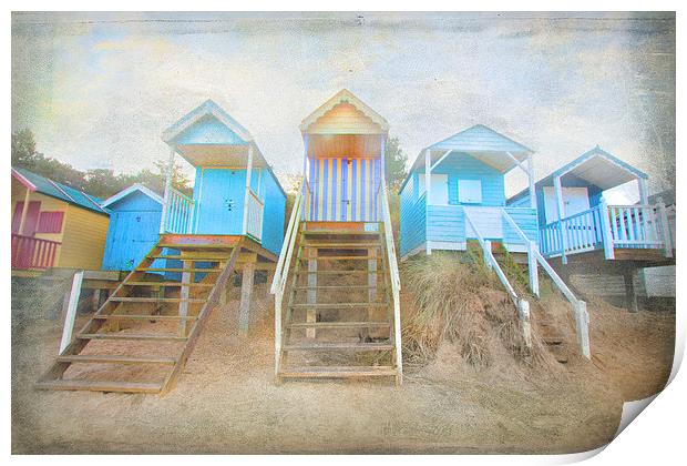  Wells-Next-The-Sea Beach Huts Print by Mike Sherman Photog