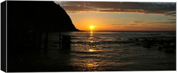 Panoramic Lynmouth Sunset  Canvas Print by graham young