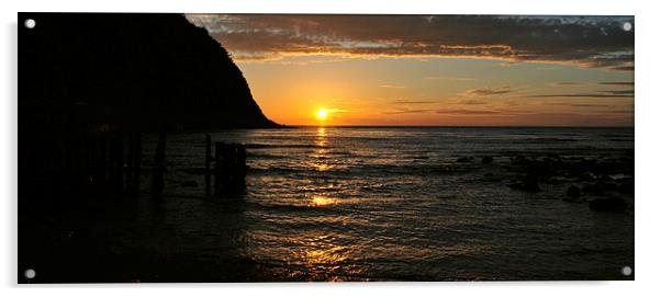 Panoramic Lynmouth Sunset  Acrylic by graham young