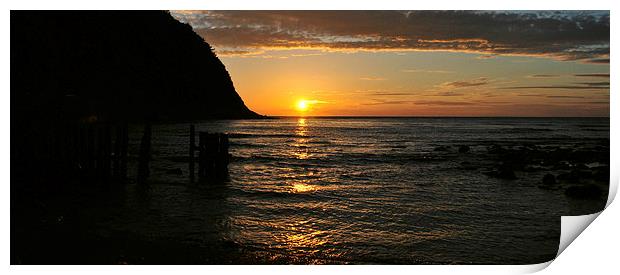 Panoramic Lynmouth Sunset  Print by graham young