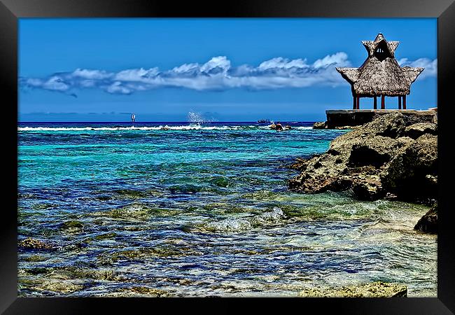 Caribbean Sea  Framed Print by Valerie Paterson