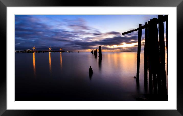 Dawn Breaks over the Pier Framed Mounted Print by Peta Thames