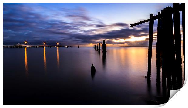 Dawn Breaks over the Pier Print by Peta Thames