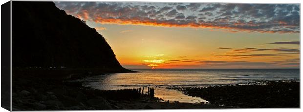 Panoramic Lynmouth Bay Sunset  Canvas Print by graham young
