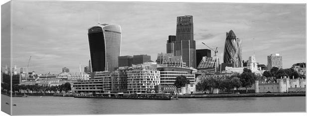 The City of London skyline bw  Canvas Print by David French