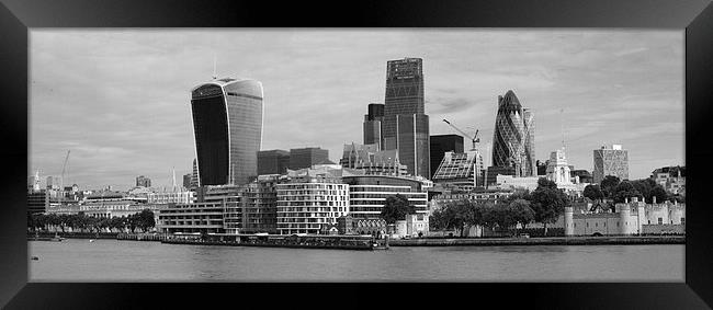 The City of London skyline bw  Framed Print by David French