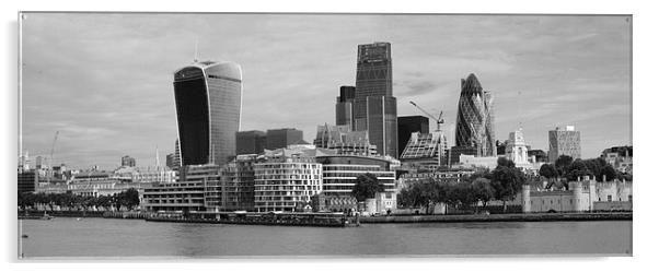 The City of London skyline bw  Acrylic by David French