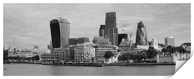 The City of London skyline bw  Print by David French