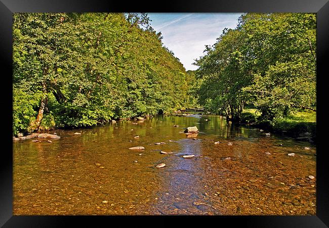  The River Barle at Tarr Steps Framed Print by graham young