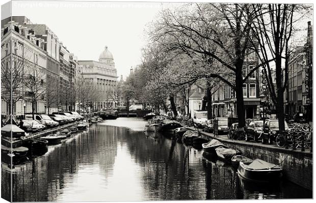  Amsterdam Canal  Canvas Print by Jenny Rainbow