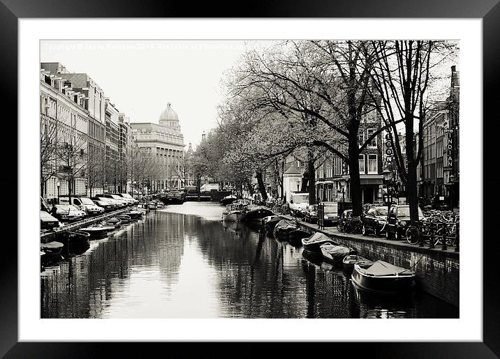  Amsterdam Canal  Framed Mounted Print by Jenny Rainbow