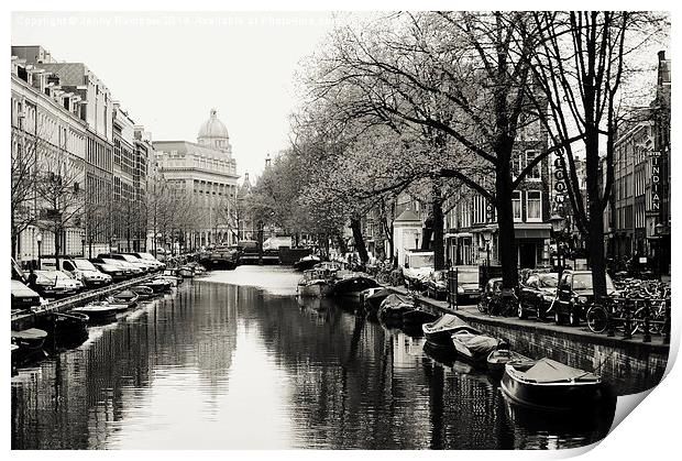  Amsterdam Canal  Print by Jenny Rainbow