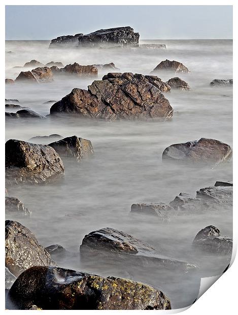  North Sea Rocks Print by Eric Watson