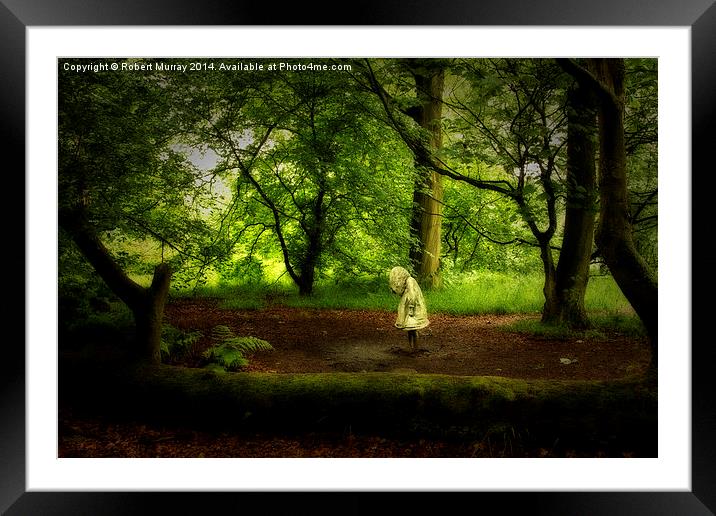  Girl crying in woods Framed Mounted Print by Robert Murray