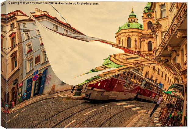  Turn the Page of Past Day. Prague Streets Canvas Print by Jenny Rainbow