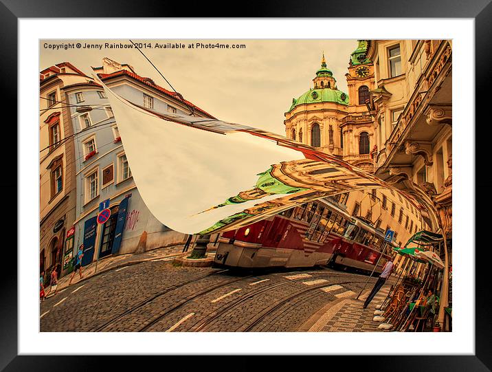  Turn the Page of Past Day. Prague Streets Framed Mounted Print by Jenny Rainbow