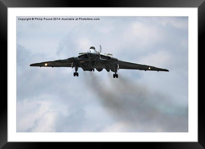  Avro Vulcan Bomber Aircraft Landing Framed Mounted Print by Philip Pound
