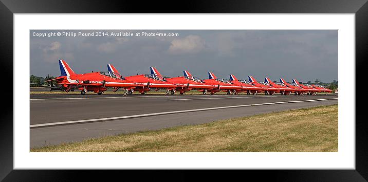  Red Arrow Jets Parked on the Runway at Biggin Hil Framed Mounted Print by Philip Pound