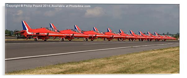  Red Arrow Jets Parked on the Runway at Biggin Hil Acrylic by Philip Pound
