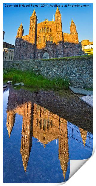  St Davids Cathedral Reflections Print by Hazel Powell