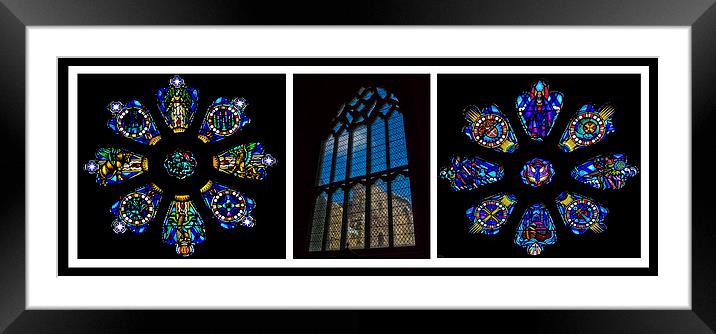  Through the windows of St Davids Cathedral Framed Mounted Print by Hazel Powell