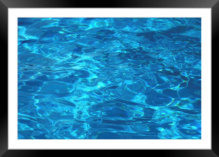  Pool - blue water surface Framed Mounted Print by Matthias Hauser