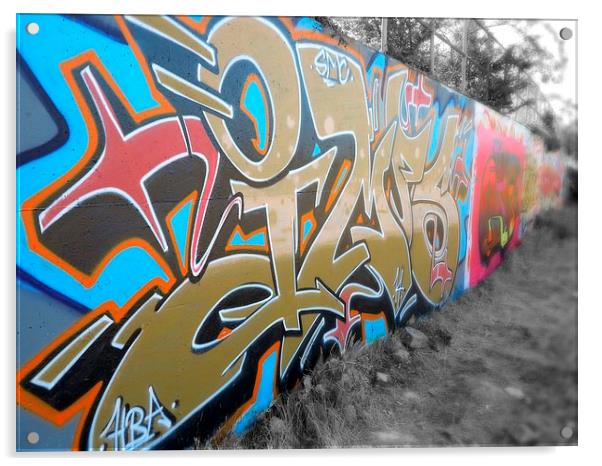  Urban Wall Graffiti  Acrylic by Colin Richards