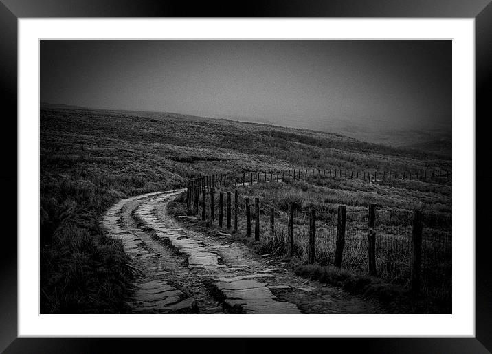  Misty Moorland Road Framed Mounted Print by Darren Eves