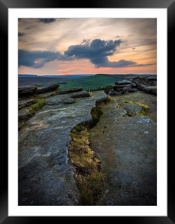  Stanage Afterglow Framed Mounted Print by Laura Kenny