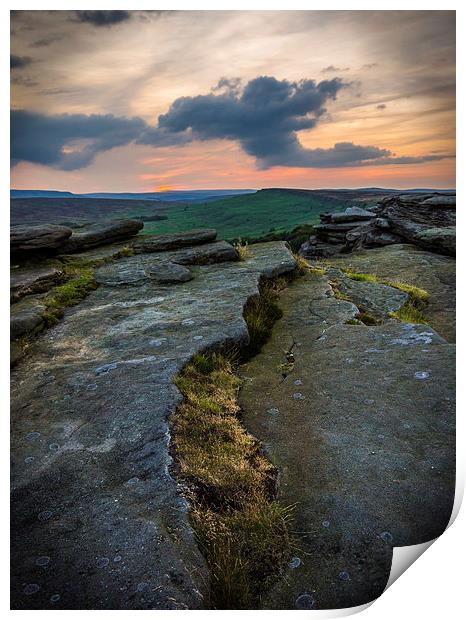  Stanage Afterglow Print by Laura Kenny