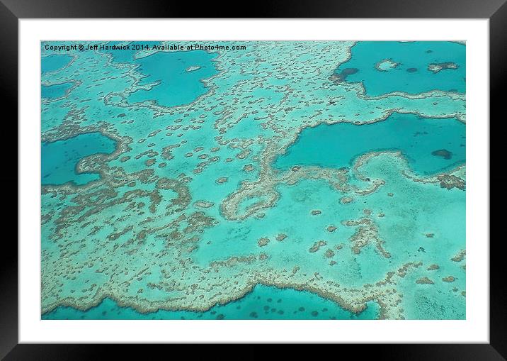 Looking down on the Great barrier reef  Framed Mounted Print by Jeff Hardwick