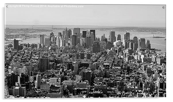  Manhattan, New York from the top of the Rockefell Acrylic by Philip Pound